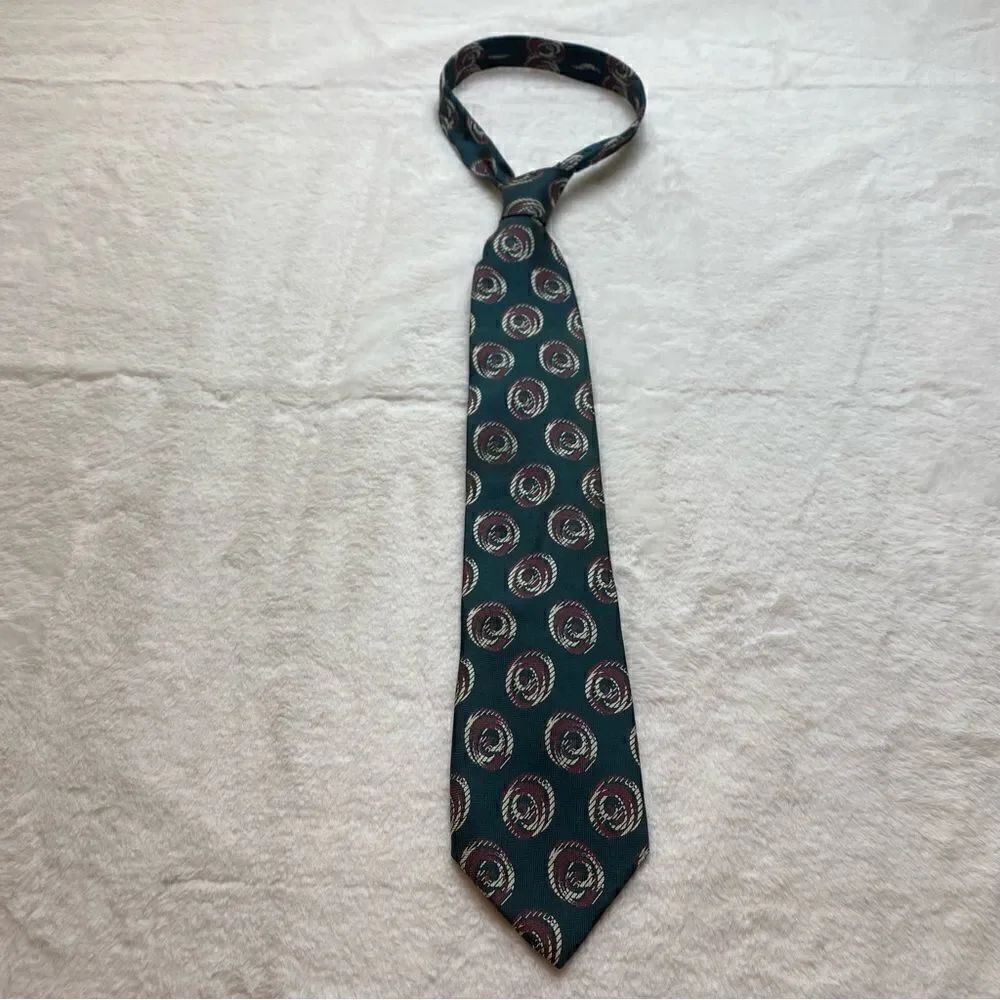 Valentino Cravatte Made in Italy Green Tone Silk Tie